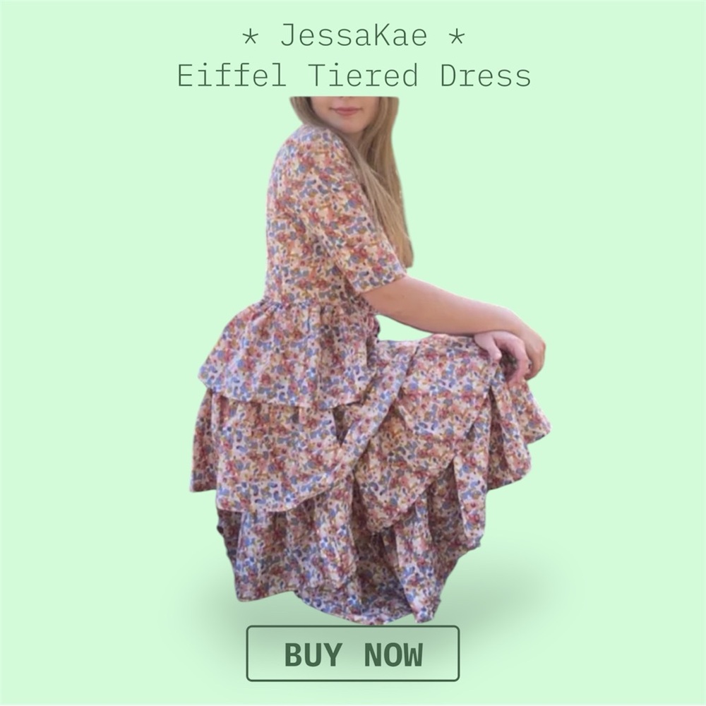 JessaKae Pink & Dusty Rose Tiered Midi Dresses with Floral Tiered Midi - Picture 2 of 3